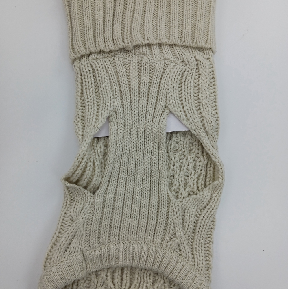 Boots & Barkley Beige Pet Sweater Chunky Knit Size Large Winter Comfy Dog - Picture 3 of 6